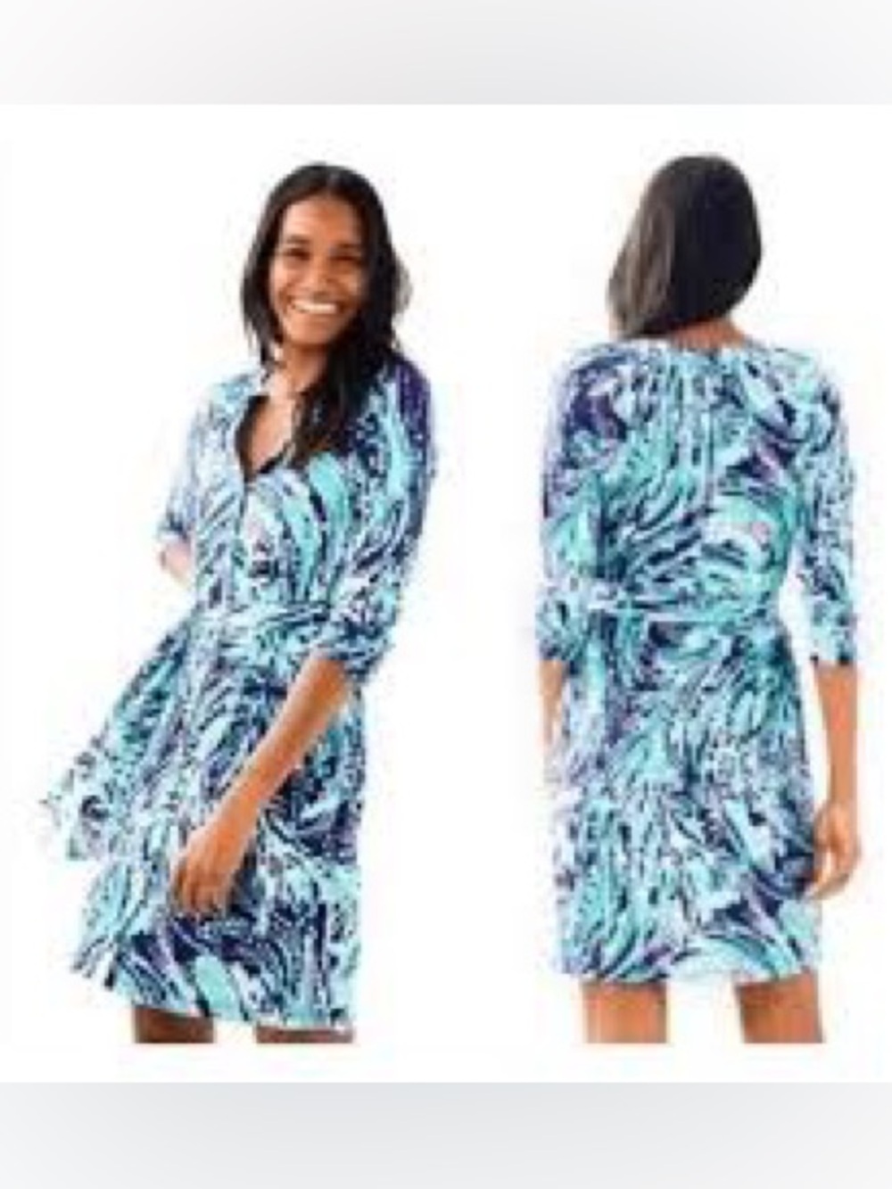 Lilly Pulitzer crash the bash bailor shirt dress with belt xs